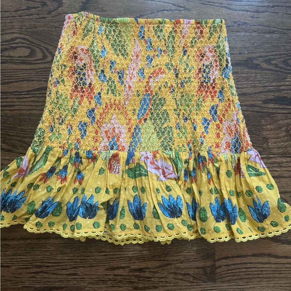 Floral Lace Skirt - Yellow and Blue